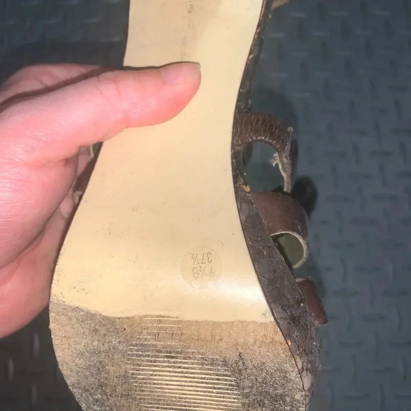 Leather Strappy cork heels Jessica Simpson y2k - Picture 3 of 3